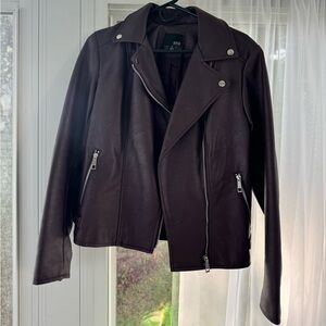 Burgundy faux leather jacket